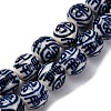Handmade Blue and White Porcelain Beads Strands PORC-I027-04C-1
