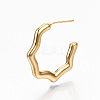 Brass Half Hoop Earrings X-KK-R117-022-NF-3