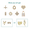 18Pcs 9 Style Alloy Crystal Rhinestone Pendants FIND-SW0001-30-3