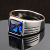 Fashionable 304 Stainless Steel Cubic Zirconia Finger Rings for Men FS-WGE7444-05-1