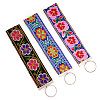 Polyester Floral Embroidered Jacquard Ribbon Keychain KEYC-TAC00045-1