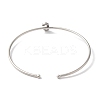 Rack Plating Brass Micro Pave Clear Cubic Zirconia Letter Open Cuff Bangles BJEW-A018-01P-S-3