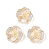 Baking Paint and Golden Metal Enlaced Glass Beads GL-CBA1477-16D-1