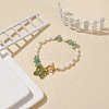 Glass Butterfly Charm Bracelet with Clear Cubic Zirconia BJEW-JB08640-05-2