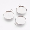 Tarnish Resistant 304 Stainless Steel Pendant Cabochon Settings X-STAS-F167-11P-1
