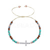 Adjustable Stainless Steel Cross Link Bracelets HT4898-5