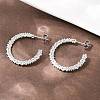 304 Stainless Steel Woven C-Shaped Stud Earrings EJEW-P324-07P-3