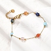 Glass Beaded Chain Bracelets BJEW-K237-23G-3
