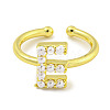 Rack Plating Brass Open Cuff Rings for Women RJEW-F162-01G-E-2