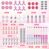 DIY October Breast Cancer Pink Awareness Ribbon Theme Beadable Pen Sets DIY-SC0024-87-2