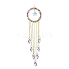 Glass Star Pendant Decorations HJEW-JM01113-05-1