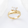 304 Stainless Steel Glass Finger Rings MD8256-2-4