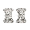 Brass Micro Pave Clear Cubic Zirconia European Beads KK-F906-22P-1