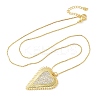 Brass Micro Pave Clear Cubic Zirconia Heart Pendant Necklaces for Women NJEW-D306-04G-B-2