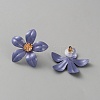 Iron & Alloy Enamel Flower Stud Earrings EJEW-WH0033-57D-2