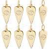 10Pcs Brass Micro Pave Cubic Zirconia Pendants KK-BBC0015-25-1