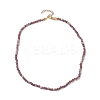 304 Stainless Steel with Glass Round Beaded Necklaces for Women NJEW-JN04684-5