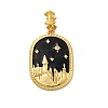 Brass Micro Pave Cubic Zirconia Pendants KK-V009-10G-1