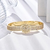 Rack Plating Brass Micro Pave Cubic Zirconia Hinged Bangles BJEW-H624-06E-G-2