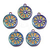 Rainbow Color Alloy Pendants Enamel Settings PALLOY-S180-312-1