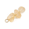 10Pcs 5 Colors 12 Constellation Natural Citrine & Aquamarine & Golden Sheen Obsidian & White Moonstone & Smoky Quartz Pendants PALLOY-JF02839-12-5