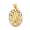 Rack Plating Brass with Cubic Zirconia Pendants KK-Z086-33G-06-1