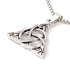 Alloy Trinity Knot Wish Knot Pendant Necklace with 201 Stainless Steel Box Chains LS-NJEW-E016-13AS-1
