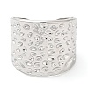 Non-Tarnish 304 Stainless Steel Grooved Open Cuff Ring for Women RJEW-I098-25P-2