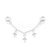 925 Sterling Silver Micro Pave Clear Cubic Zirconia Chain Extenders STER-N016-54S-2