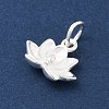 925 Sterling Silver Flower Charms with Jump Rings and 925 Stamp LS-STER-M021-02S-04-2