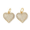 Brass Micro Pave Cubic Zirconia Pendants KK-H477-3G-1
