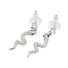 Brass Micro Pave Clear Cubic Zirconia Stud Earrings EJEW-P301-14P-4