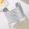 Braided 304 Stainless Steel Cuff Bangles for Women BJEW-P362-04P-1