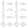 16Pcs 4 Style 201 Stainless Steel Links STAS-UN0031-08-1