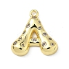 Brass Micro Pave Clear Cubic Zirconia Pendants KK-I476-02G-2