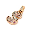Brass Micro Pave Cubic Zirconia Pendants KK-C076-29S-G02-2