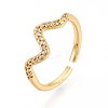Brass Micro Pave Cubic Zirconia Cuff Rings for Women KK-T071-66G-4