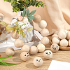 30Pcs Natural Wooden Round Ball WOOD-PH0002-19-3