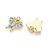 304 Stainless Steel Pave Crystal Rhinestone and Enamel Pendants STAS-T069-70B-2