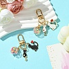 Cat Alloy Enamel Pendant Decoration HJEW-YW00016-01-4