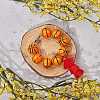 Wood Basketball Beads Pendant Decorations HJEW-SW00125-3