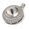 Brass Micro Pave Clear Cubic Zirconia Pendants KK-N254-118P-02-2