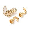 Brass Micro Pave Clear Cubic Zirconia Fold Over Clasps KK-A227-14G-2