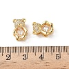 Brass Micro Pave Clear Cubic Zirconia Slide Charms KK-D504-17G-3