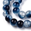 Crackle Baking Paint Imitation Jade Glass Beads Strands DGLA-T003-6mm-15-2