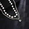 304 Stainless Steel Double-layer Necklace TT4653-1