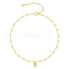 Alloy Round Charm Dapped Chains Anklets WGFEED8-02-2