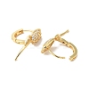 Clear Cubic Zirconia Tulip Hoop Earrings EJEW-G312-11G-2