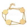 Ion Plating(IP) 201 Stainless Steel Saint Benedict Link Bracelet for Men Women STAS-E160-34G-1
