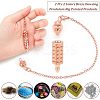 2Pcs 2 Colors Brass Coil Dowsing Pendulums KK-NB0002-80-4